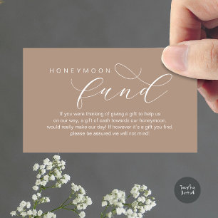 Wedding Honeymoon Fund, Wish, Modern minimalist Enclosure Card