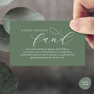 Wedding Honeymoon Fund, Wish, Modern minimalist Enclosure Card