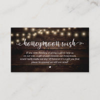 Wedding Honeymoon Fund Wish, Rustic String Lights