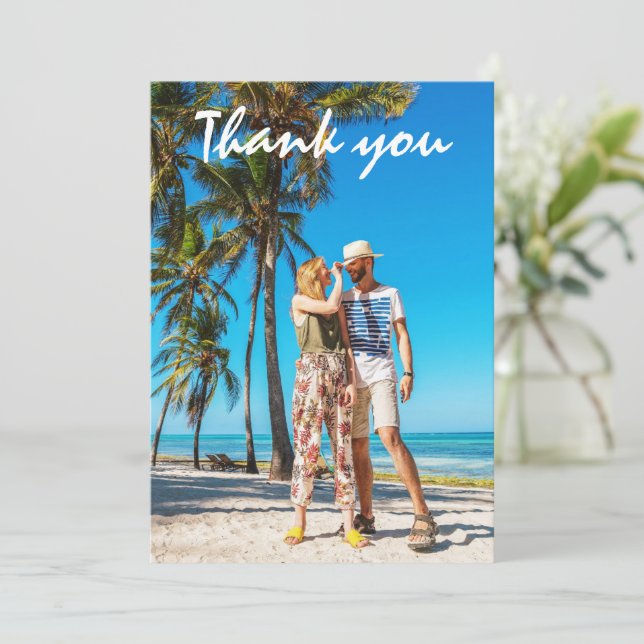 Wedding Honeymoon Photo Thank You (Standing Front)