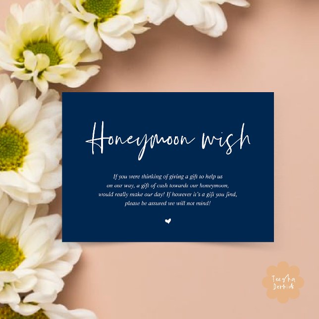 Wedding Honeymoon Wish Fund Cash Enclosure Card (Wedding Honeymoon Wish Fund Cash Enclosure Card in Navy Blue)