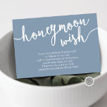 Wedding Honeymoon Wish Fund, Dusty Blue Enclosure Card<br><div class="desc">Honeymoon Wish Wedding Enclosure Card. You can change the font colours (dusty blue),  and add your wedding honeymoon wish or honeymoon fund details. #TeeshaDerrick</div>