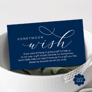 Wedding Honeymoon Wish, Fund, Modern minimal Enclosure Card