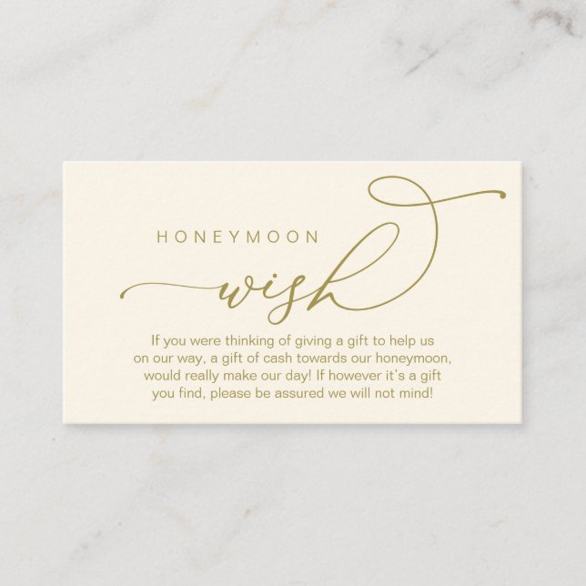 Wedding Honeymoon Wish, Gifts in Cash Wishing Well Enclosure Card (Front)