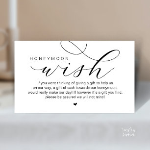 Wedding Honeymoon Wish, Modern elegance minimal Enclosure Card