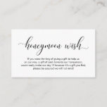 Wedding Honeymoon Wish, Modern Elegant Script Enclosure Card<br><div class="desc">This is the Modern Elegant script,  in Black and white scheme,  Wedding Honeymoon fund / wish Enclosure Card. You can change the font colours,  and add your wedding honeymoon wish details.</div>