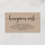 Wedding Honeymoon Wish or Fund, Rustic Kraft Enclosure Card<br><div class="desc">This is the rustic kraft Script,  Wedding Enclosure Card. You can change the font colours,  and add your wedding honeymoon wish or honeymoon fund details in the matching font / lettering. #TeeshaDerrick</div>