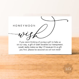 Wedding Honeymoon Wish, Wishing Well Gifts in Cash Enclosure Card