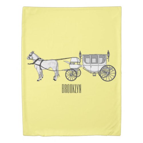 Wedding horse & carriage cartoon illustration