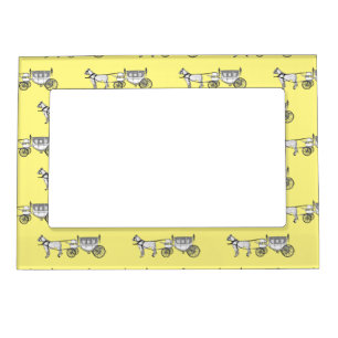 Wedding horse & carriage cartoon illustration magnetic frame