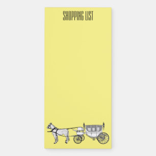 Wedding horse & carriage cartoon illustration magnetic notepad
