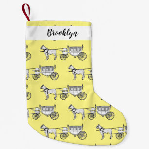 Wedding horse & carriage cartoon illustration small christmas stocking