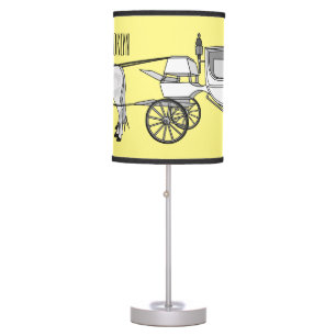 Wedding horse & carriage cartoon illustration table lamp