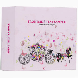Wedding Horse & Carriage Flowers & Butterflies 3 Ring Binder