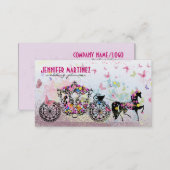 Wedding Horse & Carriage Flowers & Butterflies Business Card (Front/Back)