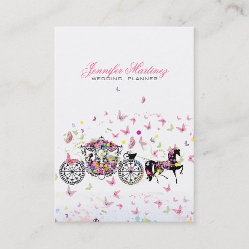 Wedding Horse &amp; Carriage Flowers &amp; Butterflies Business Card