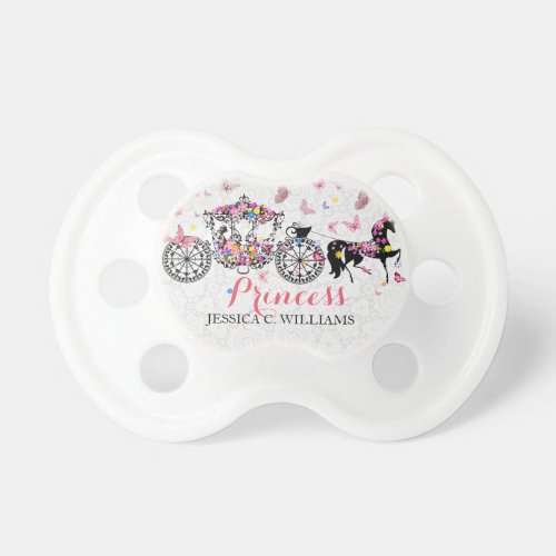 Wedding Horse  Carriage Flowers  Butterflies Pacifier