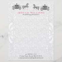 Wedding Horse & Carriage With White Damasks Letterhead