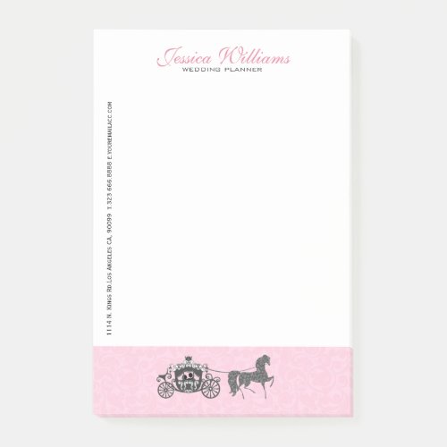 Wedding Horses  Carriage Pink And White Post_it Notes