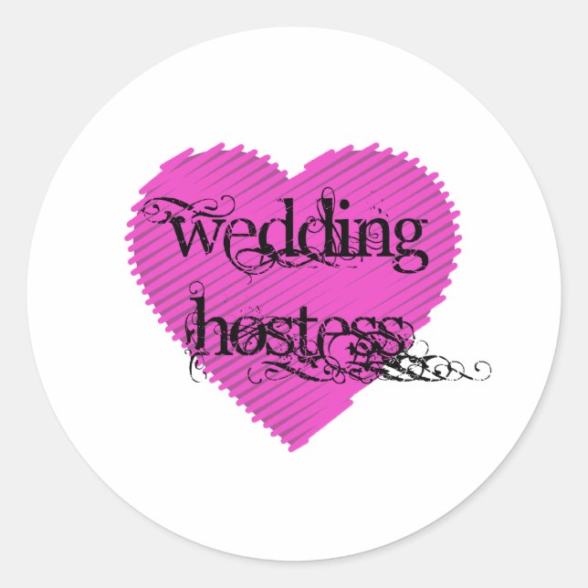 Wedding Hostess Classic Round Sticker (Front)