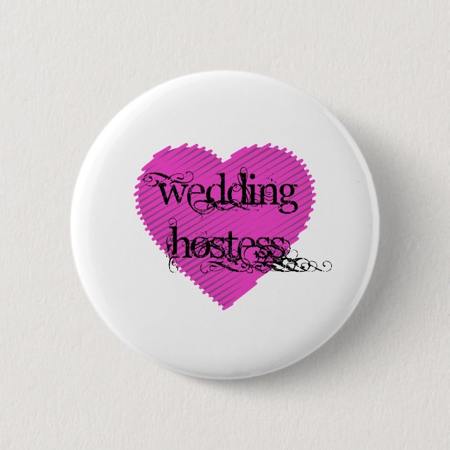 Wedding Hostess Pinback Button (Front)