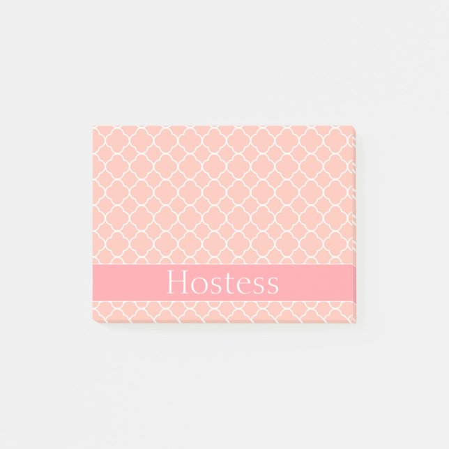 Wedding Hostess Pink and White Post-it Notes (Front)
