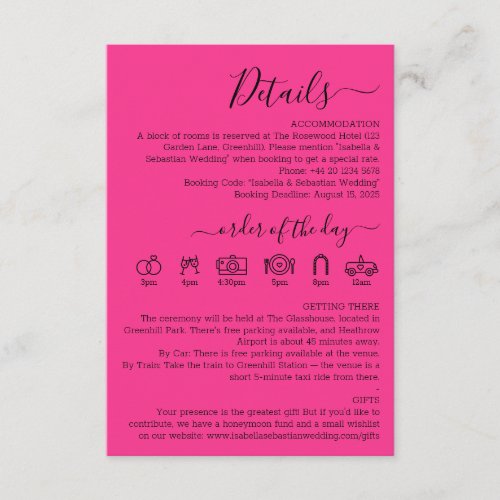 Wedding Hot Pink Fuchsia Details