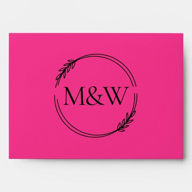 Wedding Hot Pink Fuchsia Invitation Color Palette Envelope (Front)