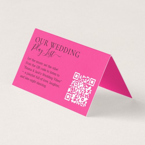 Wedding Hot Pink Fuchsia QR Code Playlist