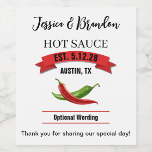 Wedding Hot Sauce Label HS037wn