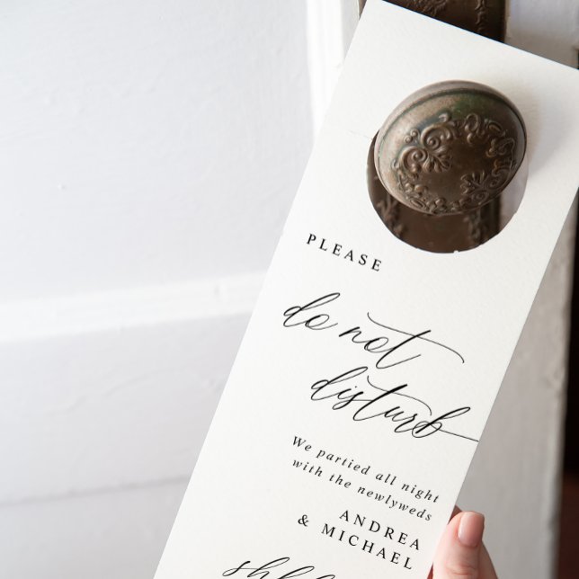 Wedding Hotel Door Hangers Do Not Disturb Modern (Creator Uploaded)