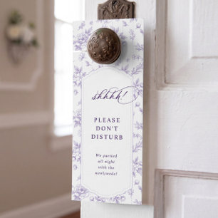 Wedding Hotel Lavender Vintage French Floral Toile Door Hanger