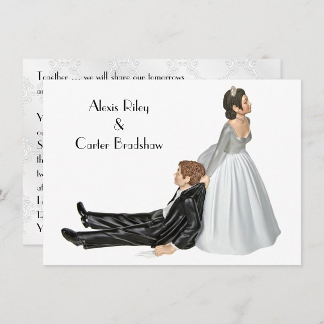 Wedding Humor On White Invitation (Front/Back)