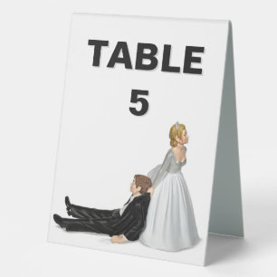 Wedding Humor Table Number Tent