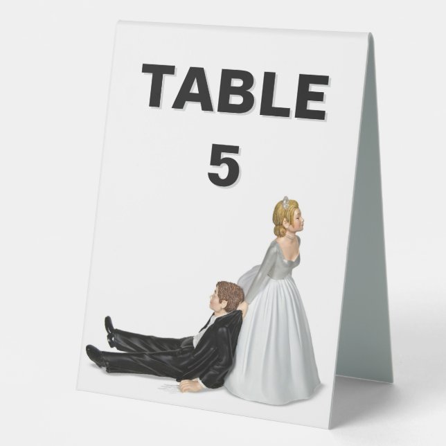 Wedding Humor Table Number Tent (Front)