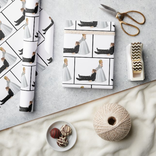 Wedding Humor with Bride and Groom Wrapping Paper (Crafts)