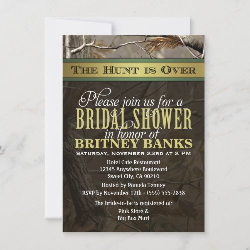 Wedding Hunting Camo Bridal Shower Invitations