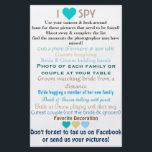 Wedding I Spy Flyer<br><div class="desc">Have your guests collect candid photos of your wedding day by ordering this fun wedding I spy game. Fun for everyone, encourage everyone to participate, even get some disposable cameras and have teams try to get a picture of everything on the list!</div>