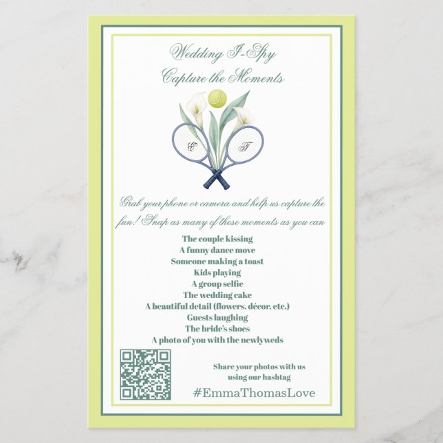 Wedding I-Spy Photo Scavenger Hunt Card Fun  Flyer (Front)