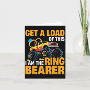 Wedding Iam The Ring Bearer Funny Monster Truck Bo Card