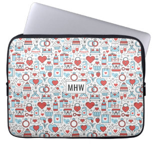 Wedding Icons custom monogram laptop sleeves