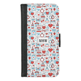 Wedding Icons custom monogram phone wallets