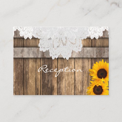 Wedding in a Rustic Wood and Lace _ Reception Enclosure Card