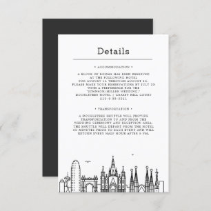 Wedding in Barcelona Guest Details Invitation