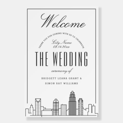 Wedding in Charlotte  Welcome Sign