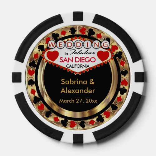 Wedding in DIY City and State Poker Chips