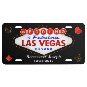 Wedding In Fabulous Las Vegas Getting Married License Plate by PicartBook at Zazzle