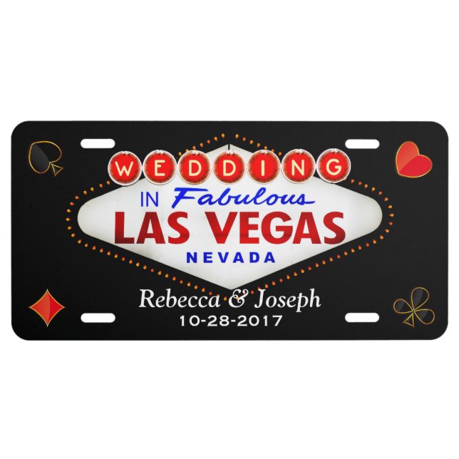 Wedding in Fabulous Las Vegas Getting Married License Plate (Front)