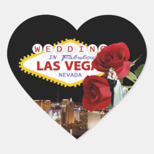 Wedding In Fabulous Las Vegas Roses with Bride & G Heart Sticker