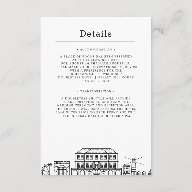 Wedding in Jamaica | Guest Details Invitation (Front)